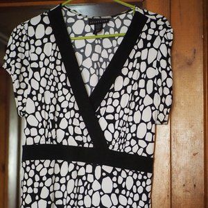 2 Short Sleeve Dresses - White/Black and Black